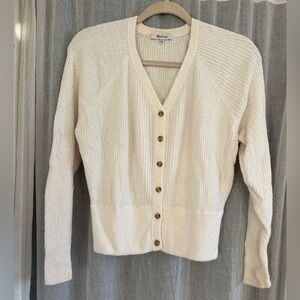 Madewell Cream Cotton Button-Up Cardigan Size XS